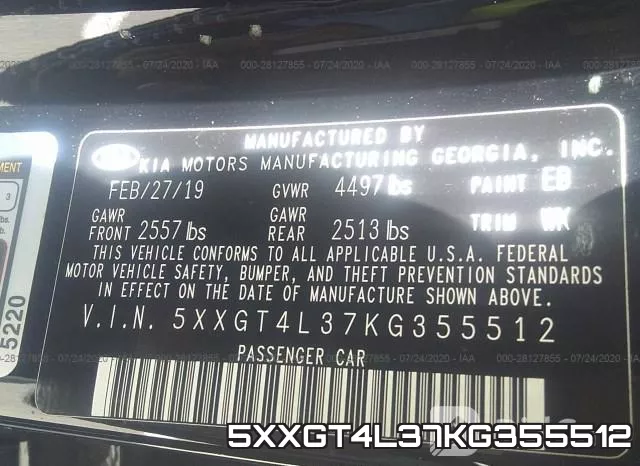 5XXGT4L37KG355512 фото 10