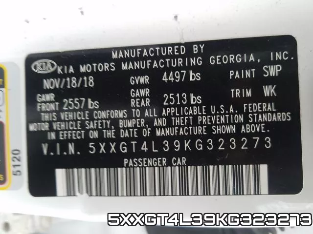 5XXGT4L39KG323273 фото 2