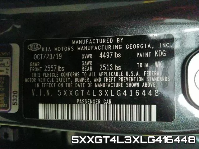 5XXGT4L3XLG416448 фото 2