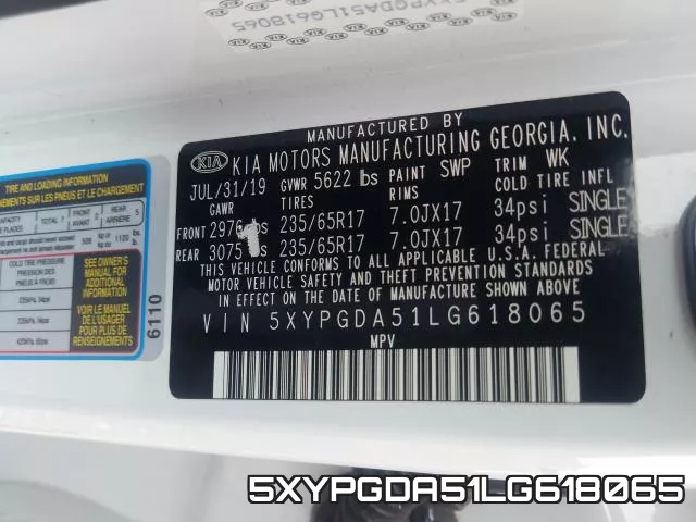 5XYPGDA51LG618065 фото 2