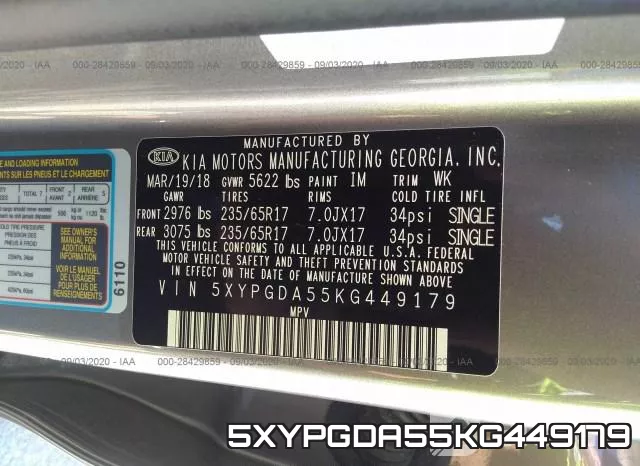 5XYPGDA55KG449179 фото 10