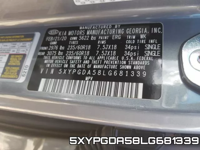 5XYPGDA58LG681339 фото 2