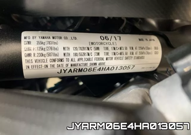 JYARM06E4HA013057 фото 2