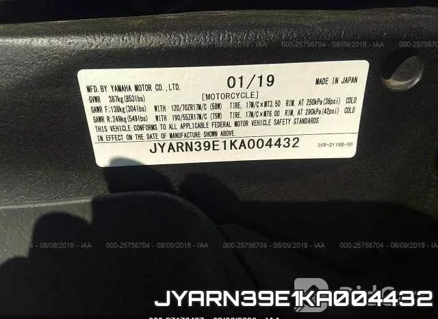 JYARN39E1KA004432 фото 2