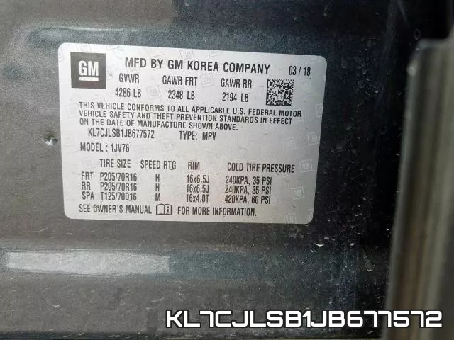 KL7CJLSB1JB677572 фото 2