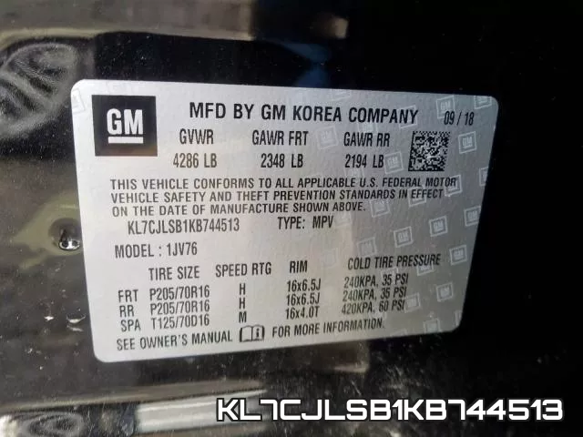 KL7CJLSB1KB744513 фото 2