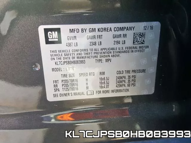KL7CJPSB0HB083993 фото 2