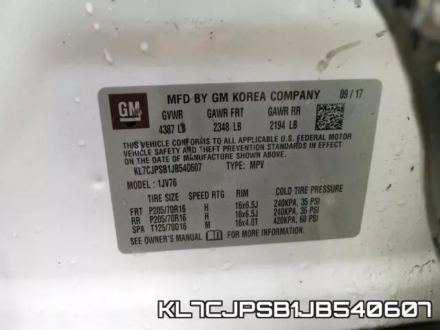 KL7CJPSB1JB540607 фото 2
