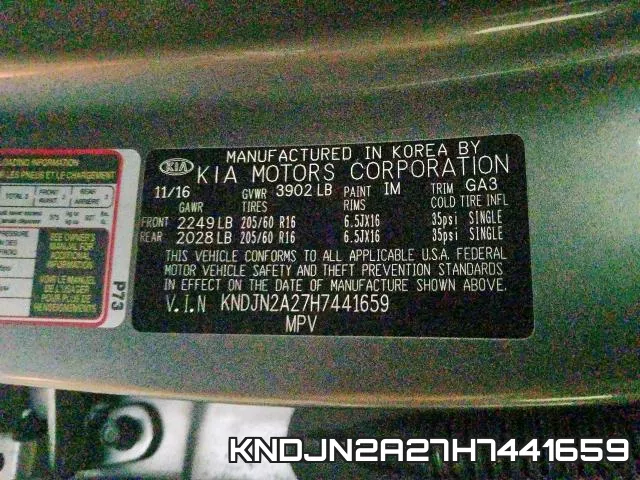KNDJN2A27H7441659 фото 2