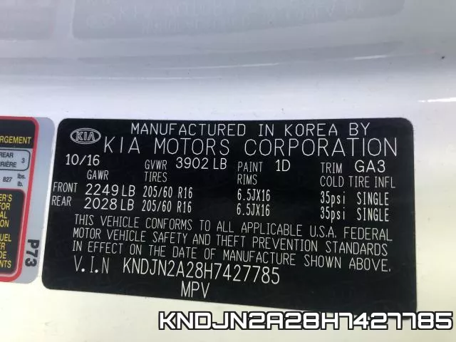 KNDJN2A28H7427785 фото 2
