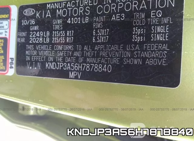 KNDJP3A56H7878840 фото 9