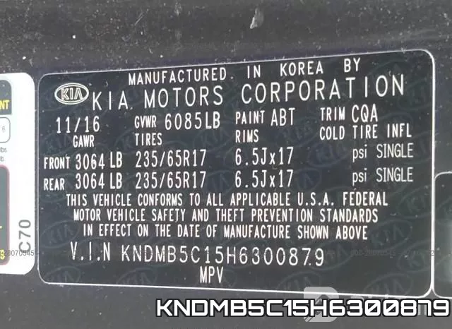 KNDMB5C15H6300879 фото 10