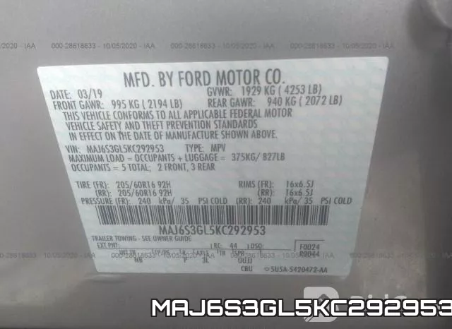 MAJ6S3GL5KC292953 фото 10