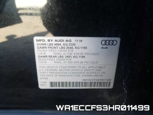 WA1ECCFS3HR011499 фото 2