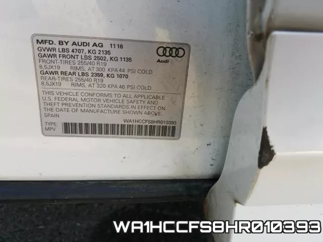 WA1HCCFS8HR010393 фото 2