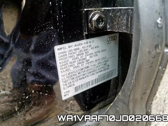 WA1VAAF70JD020668 фото 2