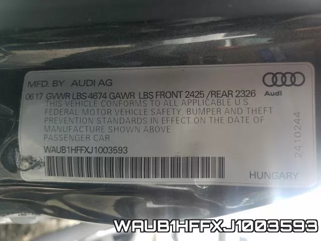 WAUB1HFFXJ1003593 фото 2