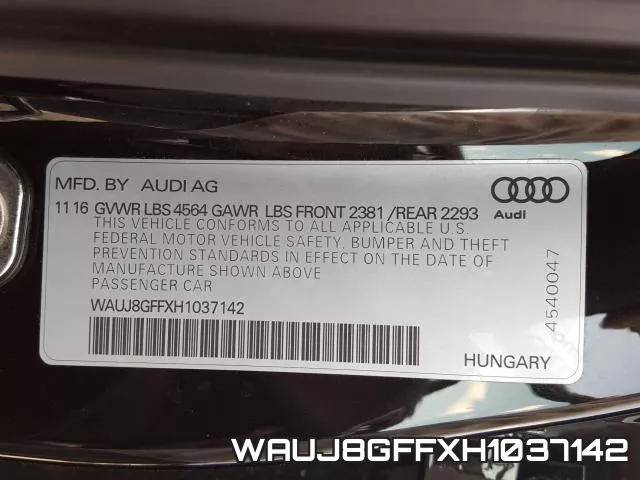 WAUJ8GFFXH1037142 фото 2