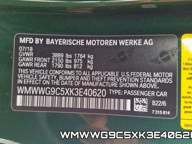 WMWWG9C5XK3E40620 фото 2