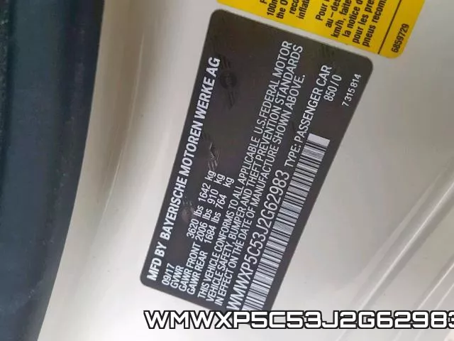 WMWXP5C53J2G62983 фото 2