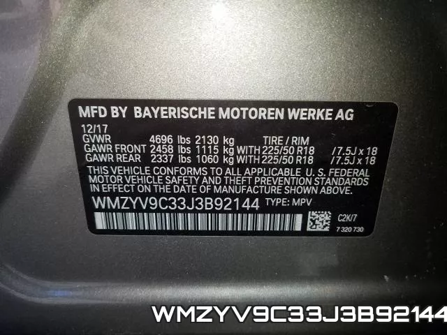 WMZYV9C33J3B92144 фото 2