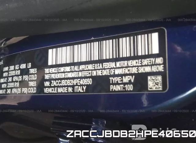 ZACCJBDB2HPE40650 фото 10