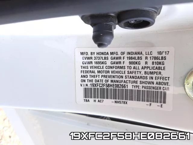 19XFC2F58HE082661 фото 2