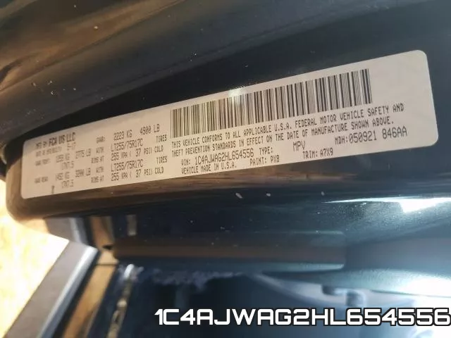 1C4AJWAG2HL654556 фото 2