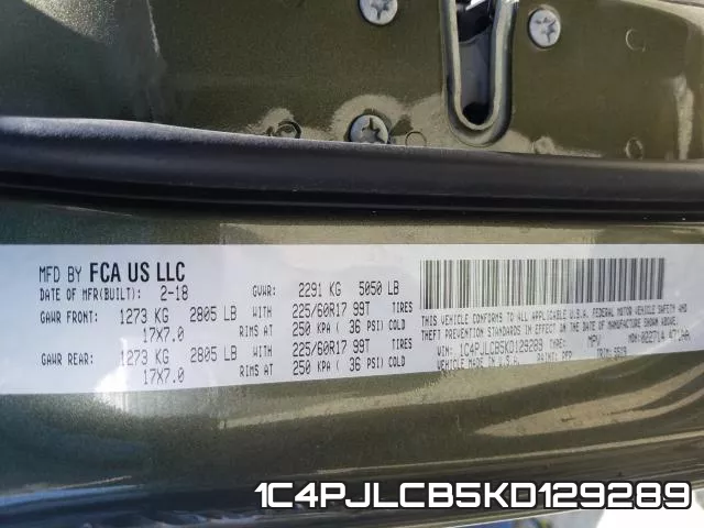 1C4PJLCB5KD129289 фото 2