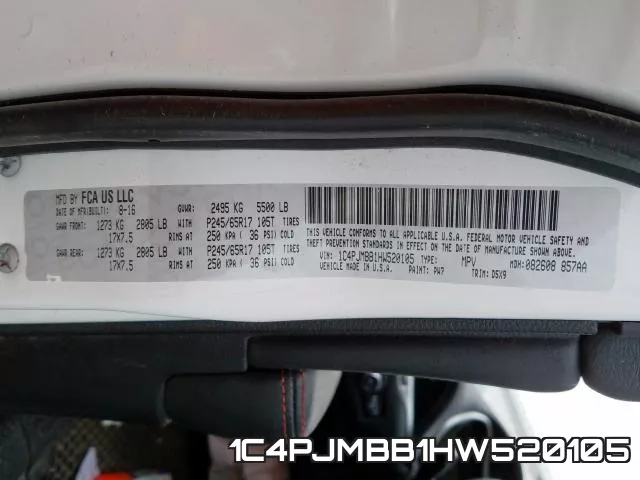1C4PJMBB1HW520105 фото 2