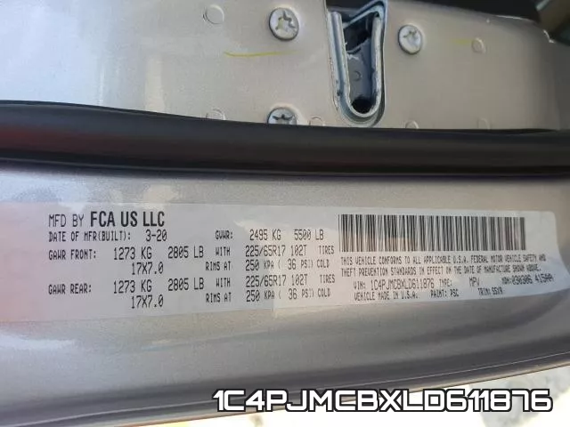 1C4PJMCBXLD611876 фото 2