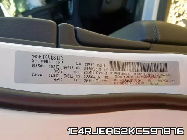 1C4RJEAG2KC597876 фото 2