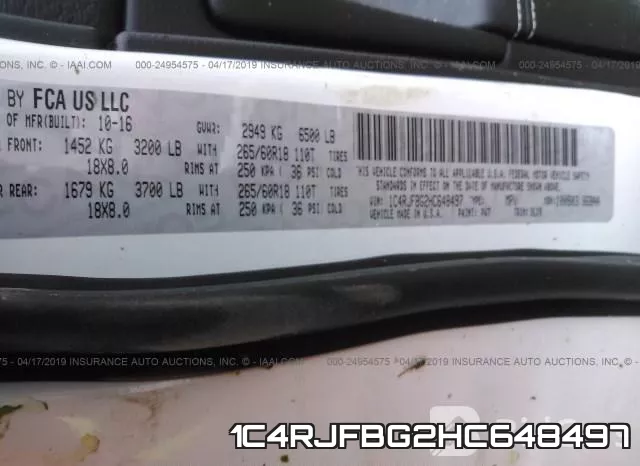 1C4RJFBG2HC648497 фото 8