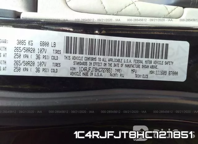 1C4RJFJT8HC727851 фото 10