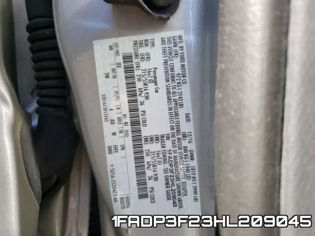 1FADP3F23HL209045 фото 2