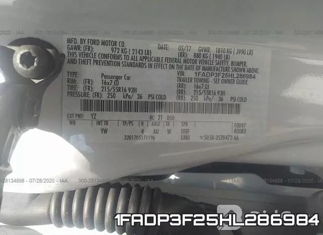 1FADP3F25HL286984 фото 10