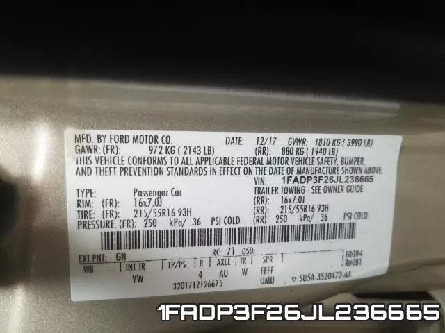 1FADP3F26JL236665 фото 2