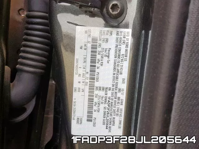 1FADP3F28JL205644 фото 2