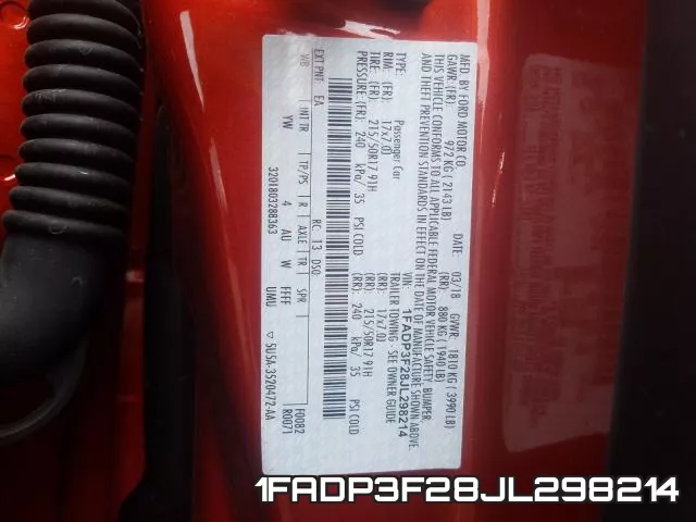 1FADP3F28JL298214 фото 2