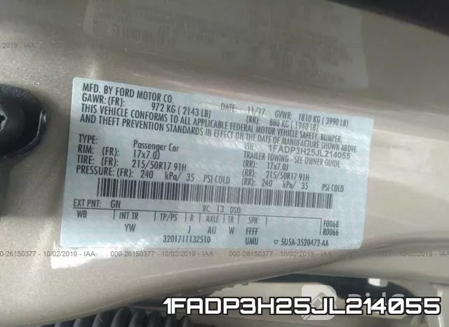 1FADP3H25JL214055 фото 10