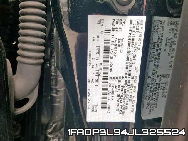 1FADP3L94JL325524 фото 2