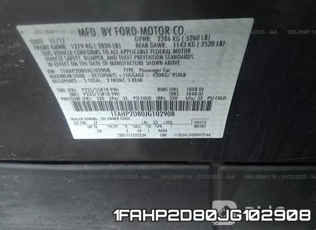 1FAHP2D80JG102908 фото 10