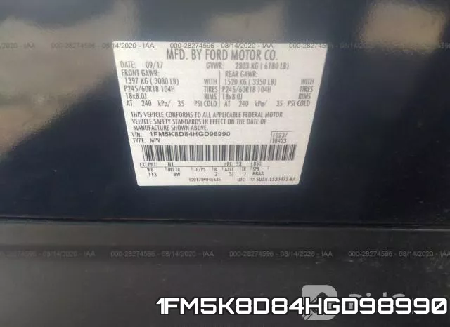 1FM5K8D84HGD98990 фото 9