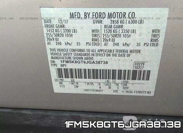 1FM5K8GT6JGA38738 фото 10