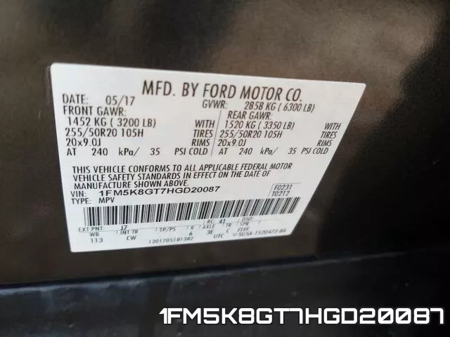 1FM5K8GT7HGD20087 фото 2