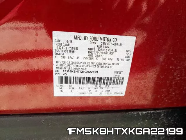 1FM5K8HTXKGA22199 фото 2