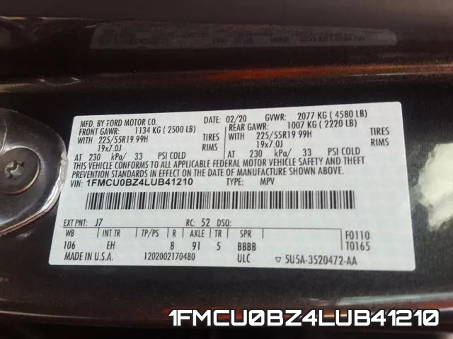 1FMCU0BZ4LUB41210 фото 2