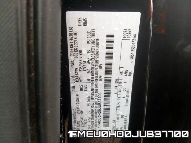 1FMCU0HD0JUB37700 фото 2