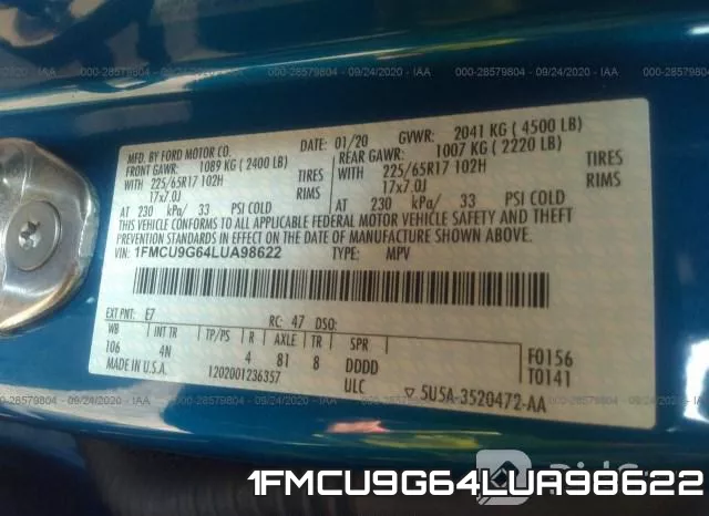 1FMCU9G64LUA98622 фото 10