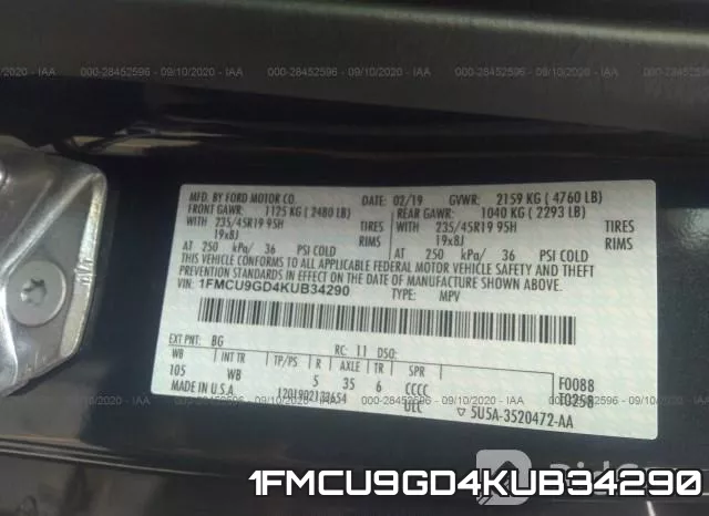 1FMCU9GD4KUB34290 фото 10
